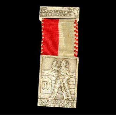 1968 Swiss Shooting Festival (Schützenfest) Award Medal Steel - ساعة فاخرة أصلية