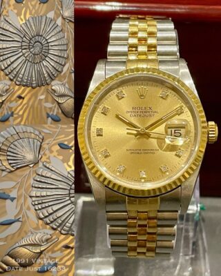 1990 Rolex Datejust Reference 16233 Complete Set - Montre Vintage Authentique