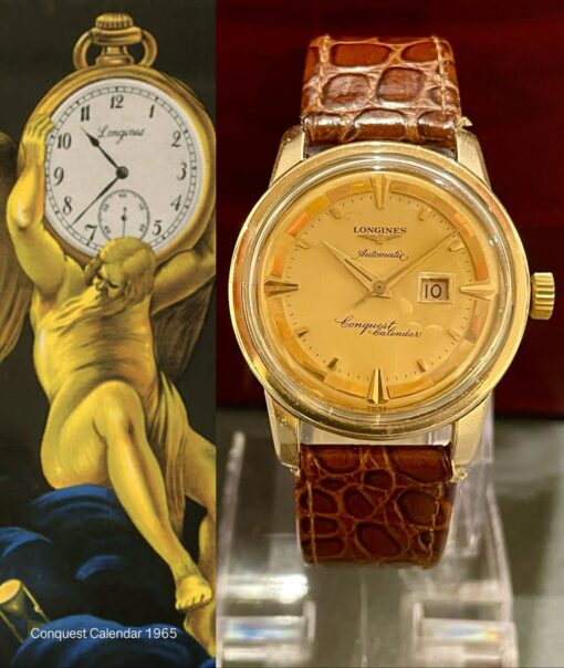 1965 Conquest Calendar Longines - Rare - Gold Steel
