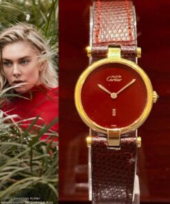 Cartier Vendome 1980 Classic Red Cartier Dial Rare