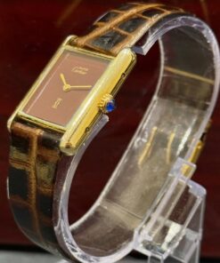 Alternative view of Cartier Tank 1980 Royal Classic Bordeaux Dial The Official Signature Of Must De Cartier Editions