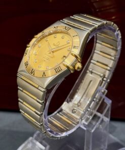 Alternative view of Omega Co-Axial Constellation Gold Steel Diamonds