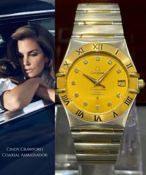Omega Co-Axial Constellation Gold Steel Diamonds