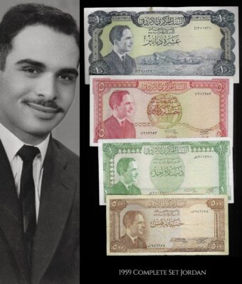 Jordan Banknote Set – Jordan 1959 – King Hussain Bin Talal - ساعة فاخرة أصلية