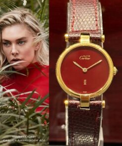 Cartier Vendome 1980 Classic Red Cartier Dial Rare