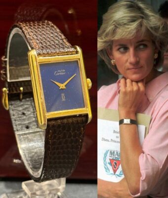 Rare Feminine Masterpiece Cartier Tank Night Blue 925 Leather - Montre Vintage Authentique