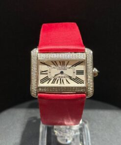 Alternative view of Rare Divan Tank By Cartier - Timeless Geometry Framed In Diamonds.