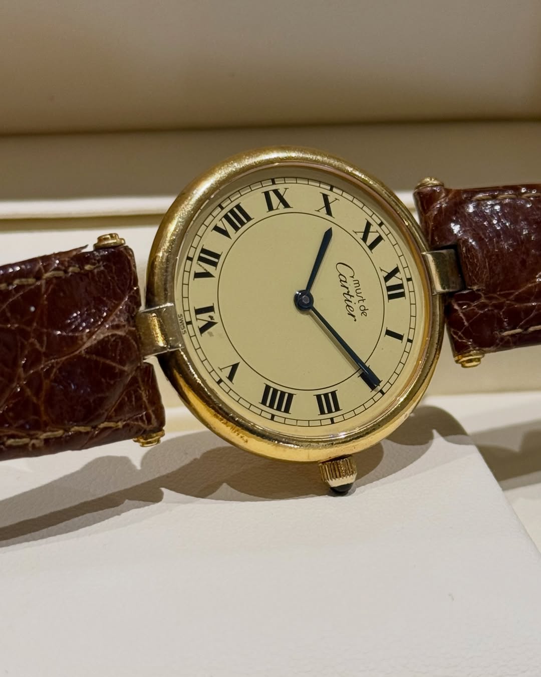 Cartier Jewels Vermeil 30 mm Ladies’ Dress Classy 925 Silver Leather - Image 4