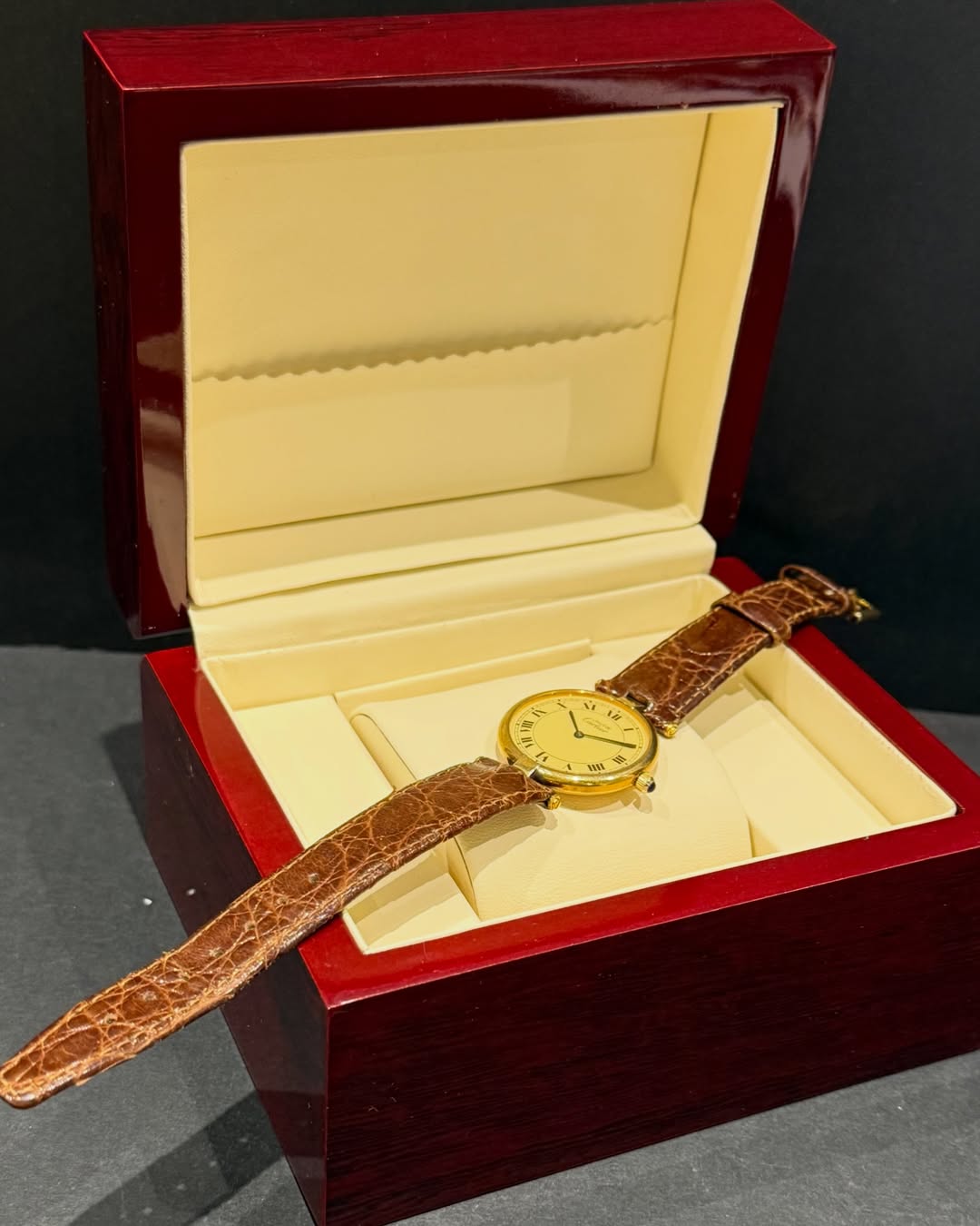 Cartier Jewels Vermeil 30 mm Ladies’ Dress Classy 925 Silver Leather - Image 5